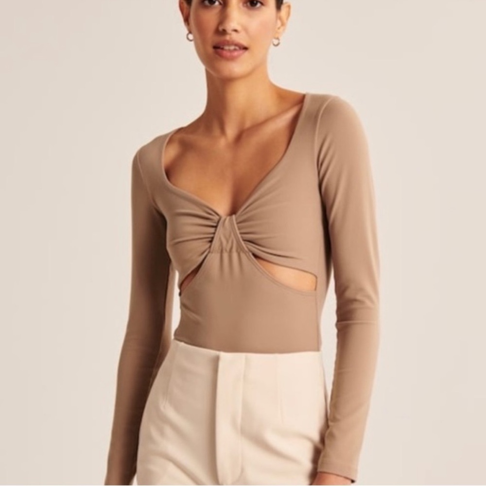 Abercrombie Cutout Nude Bodysuit Medium NWOT